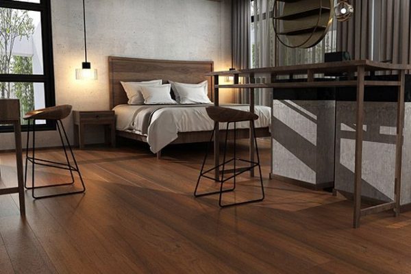 Wood Veneer SPC Flooring _ Cocoa Teak Nature _ LuxWood - STEP GUARD Floors